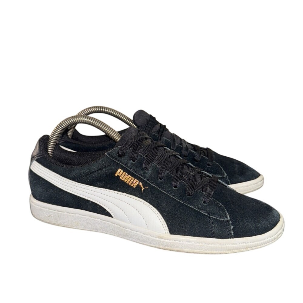 Puma Vikky Black White Suede Low Top Sneakers 362624 02 Womens Size‎ 7.5